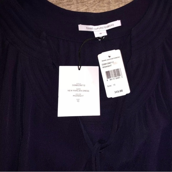 Diane Von Furstenberg New Parlian Navy Shift Dress Size 10 - Picture 5 of 5